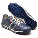 Sapatênis Casual Conforto Couro Azul