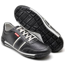 Sapatênis Casual Conforto Couro Preto