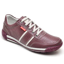 Sapatênis Casual Conforto Couro Vermelho