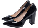 Sapato Scarpin Salto Quadrado Verniz Preto